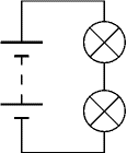 Two lamps connected in series