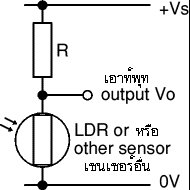 voltage divider with an LDR at bottom
